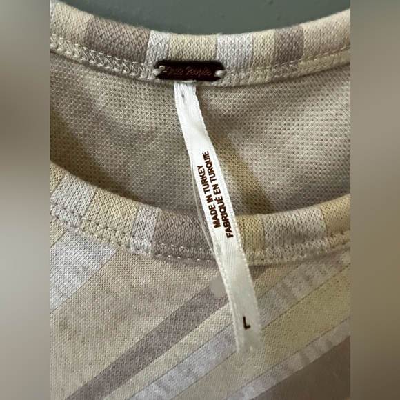 NWOT Free People Sidelines Tank Top Shirt Ivory Combo Racerback L Large - Picture 3 of 6